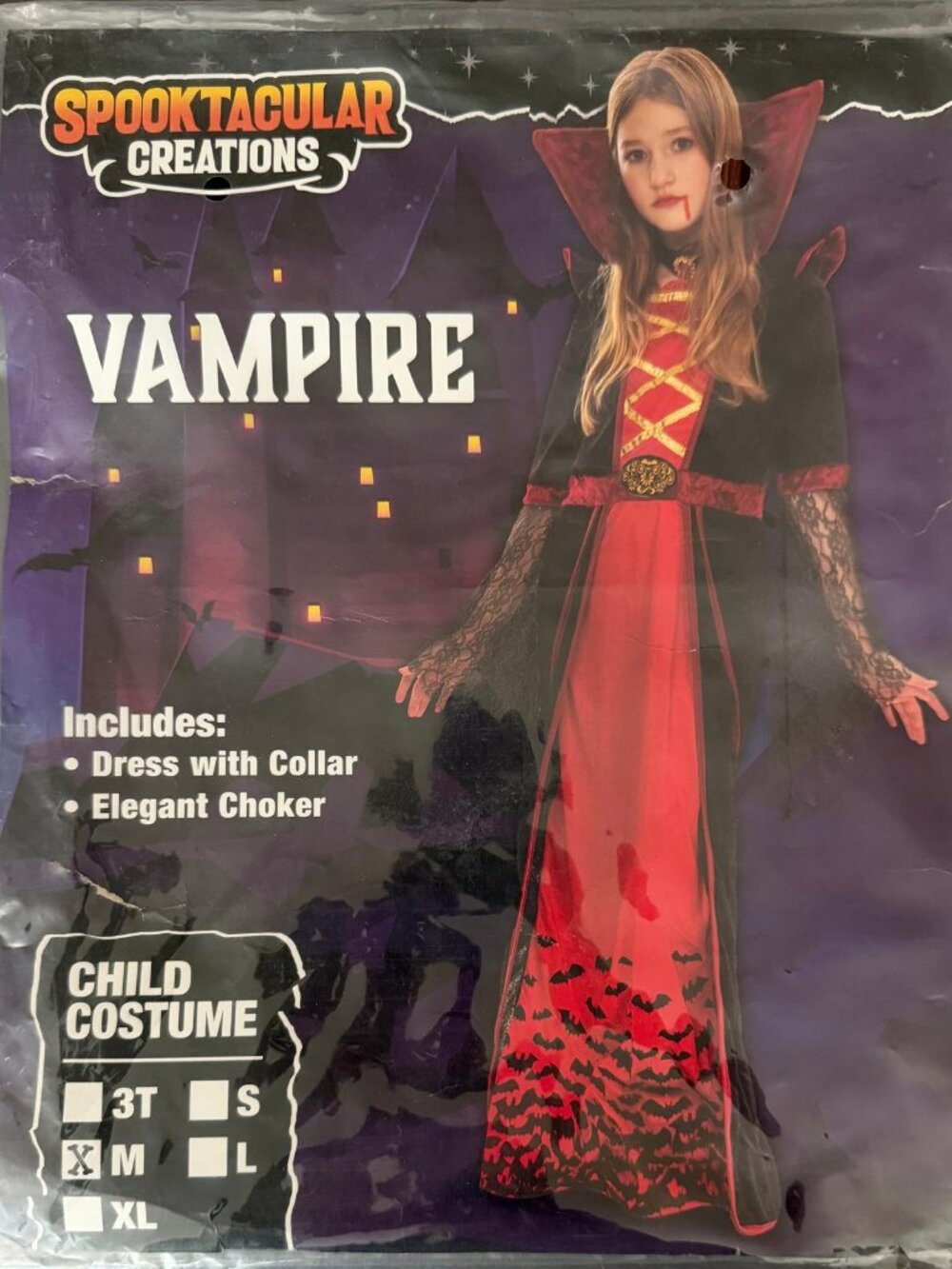 Spooktacular Creations Royal Vampire Costume and Chocker - Girls Medium 8–10
